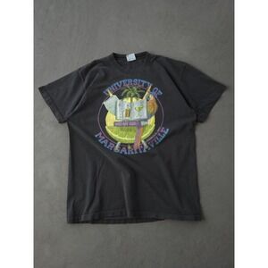 Vintage 1990s University Of Margaritaville Black Faded Single Stitch T-shirt XL